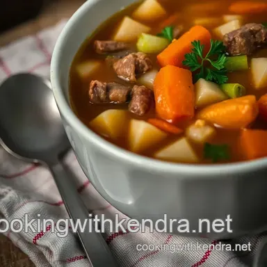 Comforting Beef Bouillon Soup with Savory Flavors and Fresh Veggies Recipe Card