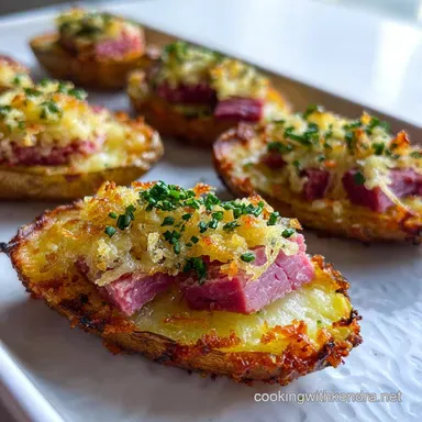 Best Appetizer for St Patrick's Day with Corned Beef Crispy Baked Recipe Card