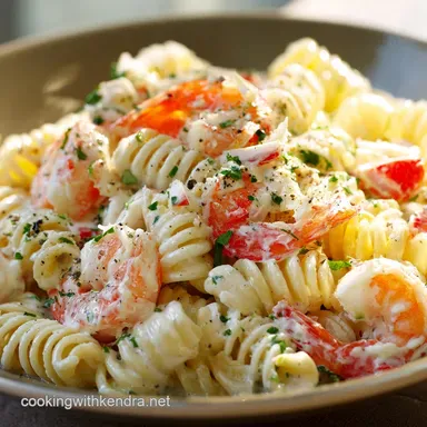 Seafood Pasta Salad Crab and Shrimp: The Best Creamy Cold Recipe Recipe Card