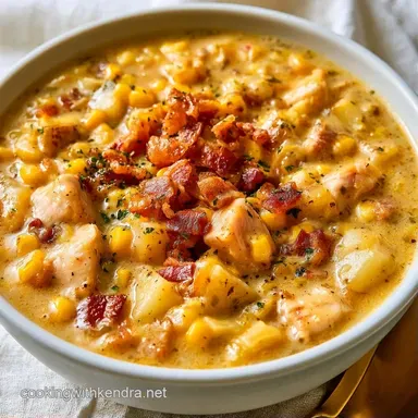 Chicken Corn Chowder for 6 Servings Recipe Card