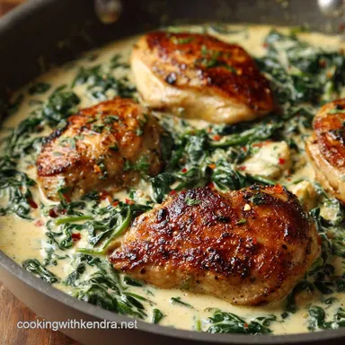 Chicken Florentine: Ultra-Creamy Sauce Tender Pan-Seared Perfection Recipe Card