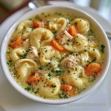 Creamy Chicken Tortellini Soup for 8 Recipe Card