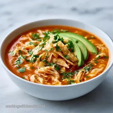 Chicken Tortilla Soup Creamy for 6 Servings Recipe Card