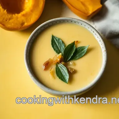 Comforting Creamy Coquina Squash Soup with Sage & Caramelized Onions Recipe Card