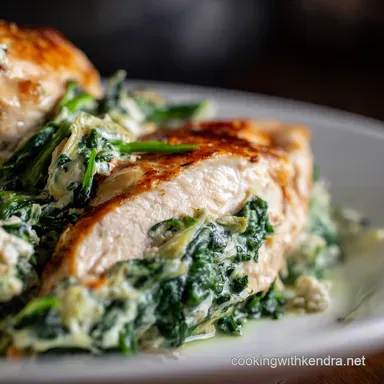 Healthy Spinach Artichoke Chicken with Cottage Cheese My Twist Recipe Card