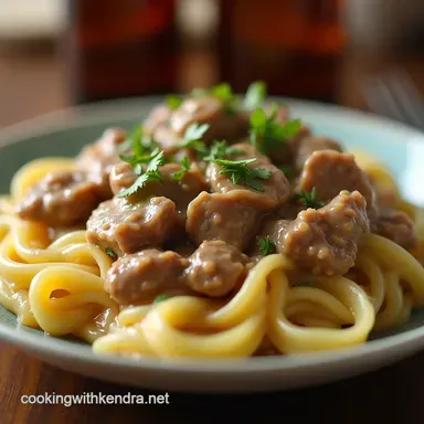 The Weeknight Wonder Quick Creamy Ground Beef Stroganoff Recipe Card