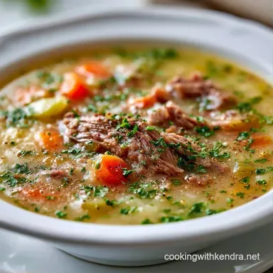 Hamburger Potato Soup for 6 Servings Recipe Card