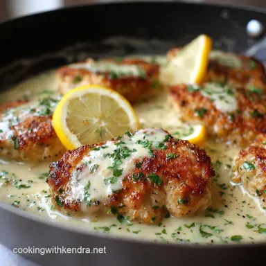 Creamy Lemon Chicken Cutlets Recipe with White Wine Sauce Recipe Card