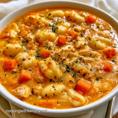 Creamy Spicy Chicken Gnocchi Soup for 4 Recipe Card