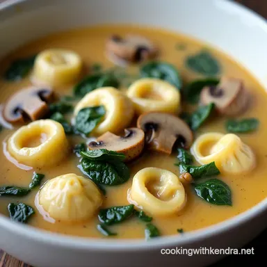 The Ultimate Creamy Chicken Spinach and Mushroom Tortellini Soup