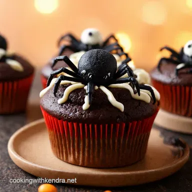 Creepy Cobweb Cupcakes Spooky Vanilla Spider Treats Recipe Card