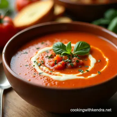 Crimson Comfort My Best Tomato Soup Recipe Recipe Card