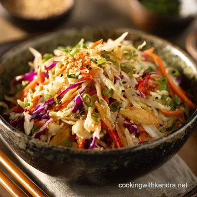 Incredible Crunchy Asian Slaw with Zesty SesameGinger Dressing Recipe Card