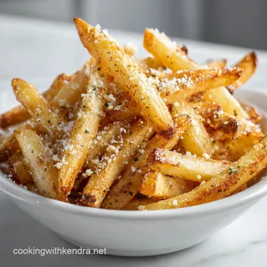 Garlic Parmesan Fries for 4 Servings Recipe Card