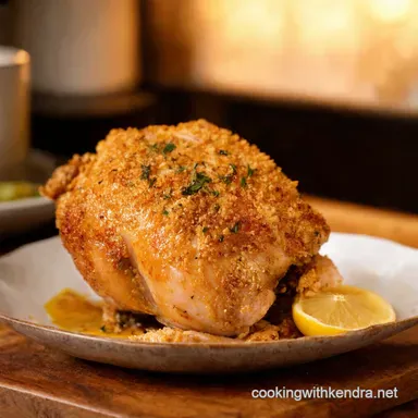 Juicy leg thigh chicken Crispy Lemon Herb Roasted Recipe Recipe Card