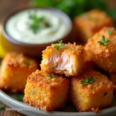 Crispy Parmesan Salmon Bites Recipe Lemon Dill Dip Recipe Card