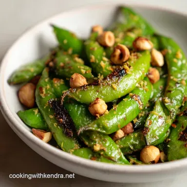Snap Peas: Blistered with Brown Butter, Lemon Hazelnuts Recipe Card