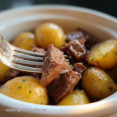 Crockpot Recipe with Beef and Potatoes - Comfort Food Classic Recipe Card