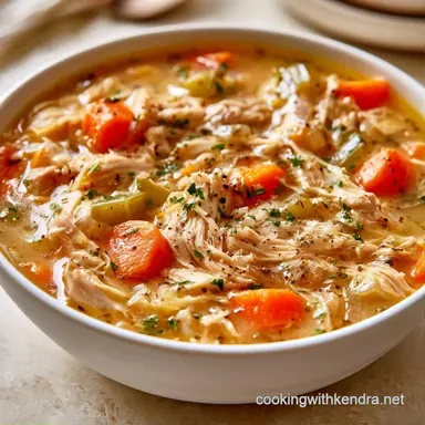 Hearty Crockpot Chicken Vegetable Soup Recipe Card