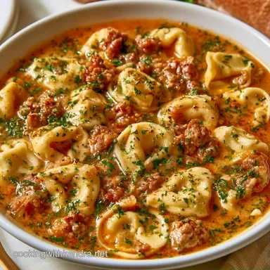 Crockpot Creamy Tortellini Soup for 8 Recipe Card