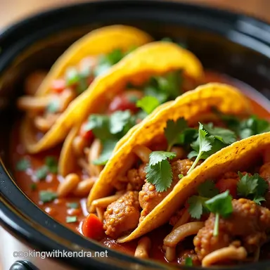 Easy Chicken Tacos Crockpot Recipe Fiesta in Your Slow Cooker Recipe Card