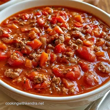 Crockpot Stuffed Pepper Soup with Beef Recipe Card