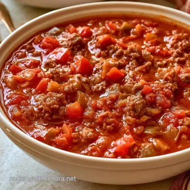 Crockpot Stuffed Pepper Soup with Beef