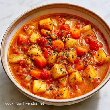 Crockpot Vegetable Soup with Potatoes Recipe Card