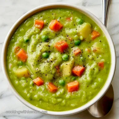 Hearty Crockpot Split Pea Soup Vegetarian Recipe Card