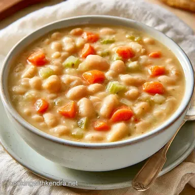 Crockpot White Bean Soup for 8 Servings Recipe Card