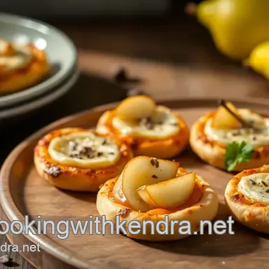 Delicious Bake Gorgonzola Pear Pizza Bites - Easy Appetizer for Gatherings Recipe Card
