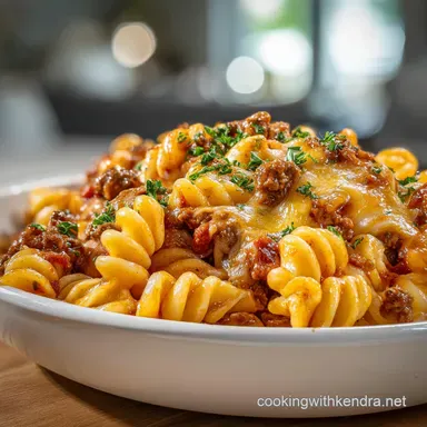 Easy Cheeseburger Pasta Recipe in 30 Minutes Recipe Card