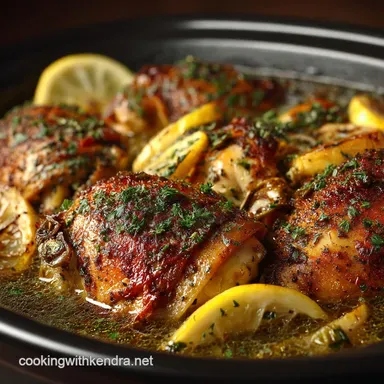 FallApart Crock Pot Lemon Garlic Chicken A Midweek Champion Recipe Card
