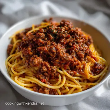 Slow Cooker Spaghetti Meat Sauce Easy Crockpot Spa: 10-Min Prep Recipe Card