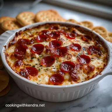 Easy Pizza Dip Recipe: 30 Minute Bubbly Appetizer Recipe Card