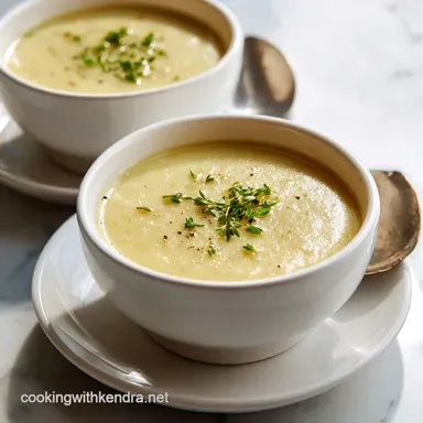 Easy Potato Leek Soup in 40 Minutes - Creamy French Soup Recipe Card