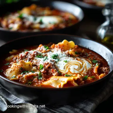Lasagna Soup The Ultimate Easy Recipe with LemonZest Ricotta Swirl Recipe Card