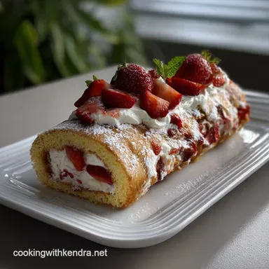 Easy Strawberries Cream Swiss Roll: Flawless Sponge Recipe Card