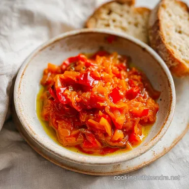 Eggplant Pepper Spread for 6 Servings Recipe Card