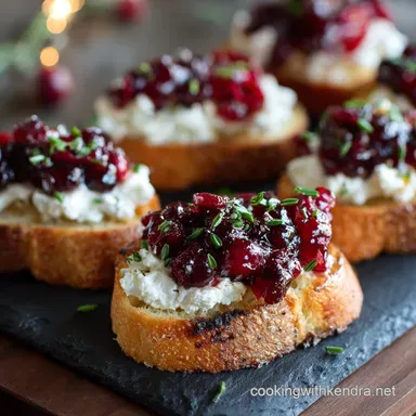Cranberry Crostini: Easy Christmas Appetizer with Whipped Goat Cheese Recipe Card