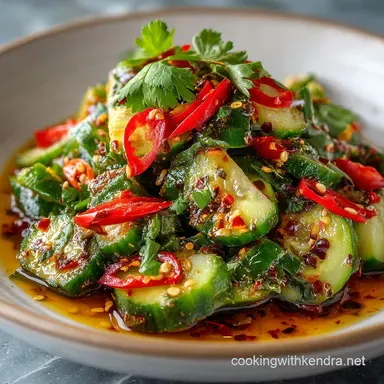 Spicy Cucumber Salad: The Smashed Version With Fiery Chilli Oil Recipe Card