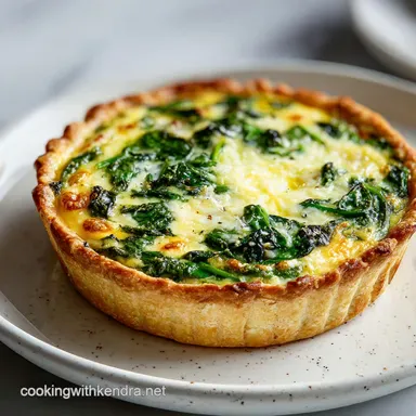 Food Quiche Recipe with Spinach for 8 Servings Recipe Card