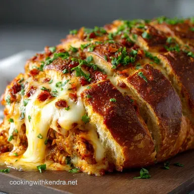 Football Party Foods: The Ultra-Cheesy Chicken Chorizo Cob Loaf Recipe Card