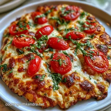 Fresh Tomato Basil Flatbread in 17 Min Recipe Card