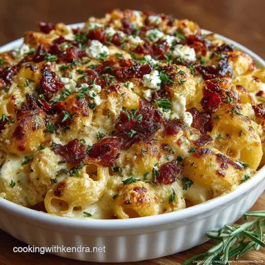 Ultimate Bacon Feta Macaroni and Cheese A Creamy Sharp Upgrade Recipe Card