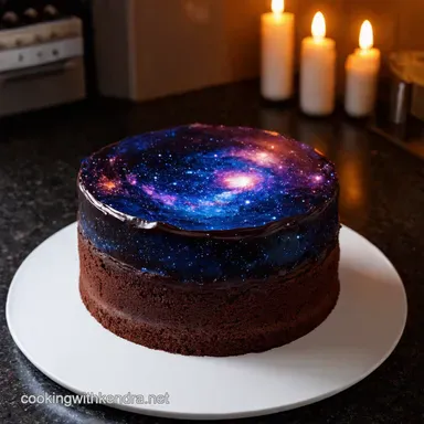 Galactic Ganache Galaxy Cake A Stunning Milky Way Birthday Recipe Card