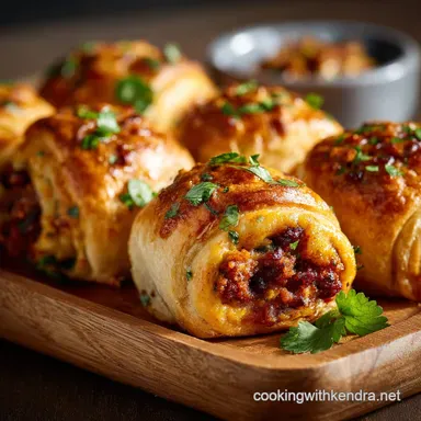 Game Day Snacks: Spicy Chorizo Cheddar Rolls with Flaky Pastry Recipe Card