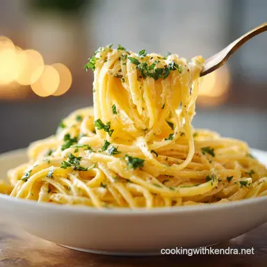 Garlic Butter Pasta for 4 Servings Recipe Card
