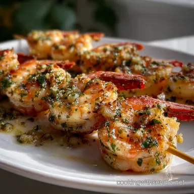 New Year's Eve Food Idea with Garlic Butter Shrimp Recipe Card