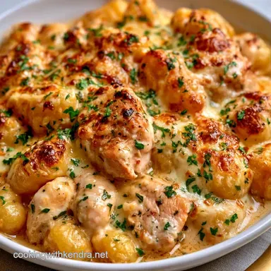 Garlic Chicken Gnocchi Bake for 4 Recipe Card